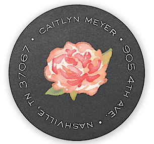 Chalkboard Blossom Round Address Labels